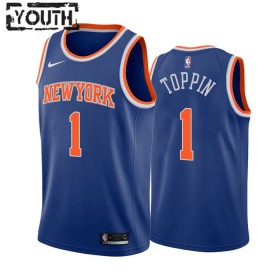 New York Knicks Obi Toppin 1 Nike 2022-23 Icon Edition Pelipaidat Swingman - Lasten